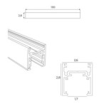 Magnetinis bėginis takelis Maxlight MAGNETIC MEC 1m Baltas