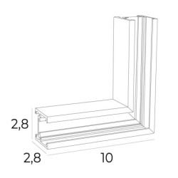 Magnetinės sistemos 90° kampas Maxlight MAGNETIC MEC Baltas