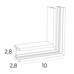 Magnetinės sistemos 90° kampas Maxlight MAGNETIC MEC Baltas