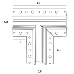 Magnetinio bėgelio T-jungtis įleidžiama MAGNETIC MEC Balta