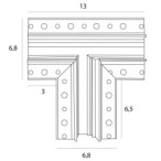 Magnetinio bėgelio T-jungtis įleidžiama MAGNETIC MEC Balta