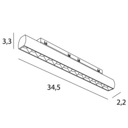 Taškinis šviestuvas Micro11 Rotatable Grid 18W Juodas