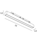 Linijinis šviestuvas Maxlight Micro Rotatable Line 11W 3000K Juodas