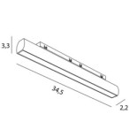 Maxlight Micro11 Linijinis šviestuvas 18W Zigbee Juodas