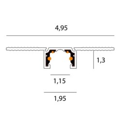 Įleidžiamas magnetinės sistemos bėgio profilis Maxlight Micro11 MEC 200cm Juodas