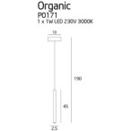 Pakabinamas šviestuvas Organic 1W Integruotas LED Vario