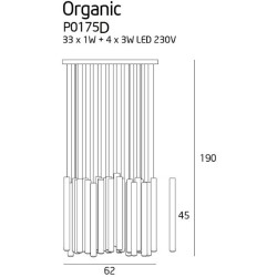 Pakabinamas šviestuvas Maxlight Organic Integruotas LED 45W 2700K Chromo