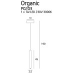 Pakabinamas šviestuvas Maxlight Organic I Integruotas LED 1W Juodas