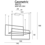Pakabinamas šviestuvas Geometric 3xIntegruotas LED 79.8W Baltas
