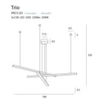 Pakabinamas šviestuvas Maxlight Trio III 36W Juodas
