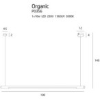 Pakabinamas šviestuvas Organic Horizon Integruotas LED 16W Auksinis