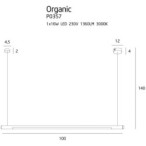 Pakabinamas šviestuvas Organic Horizon 16W Integruotas LED Balta