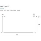 Pakabinamas šviestuvas Maxlight Organic Horizon 26W Chromas 150cm