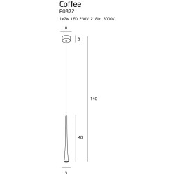 Pakabinamas šviestuvas Coffee I Integruotas LED 7W Juodas