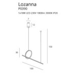 Pakabinamas šviestuvas Lozanna Integruotas LED 18W Aukso