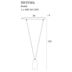 Pakabinamas šviestuvas SISTEMA 1xG9 Juodas
