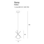 Pakabinamas šviestuvas Xena 1xE27 Žalvario