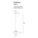 Pakabinamas šviestuvas Uranos Integruotas LED 5W Balta, Aukso
