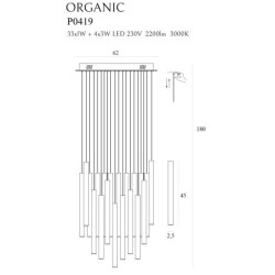 Pakabinamas šviestuvas Organic Integruotas LED 45W Juodas