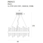 Pakabinamas šviestuvas Prince 60cm Integruotas LED 31W Auksinis