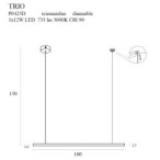 Pakabinamas šviestuvas TRIO Integruotas LED 12W Aukso