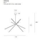 Pakabinamas šviestuvas Spider Integruotas LED 33W Auksinės spalvos