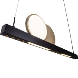 Pakabinamas šviestuvas Momo Integruotas LED 35W Juoda, Šlifuoto aukso