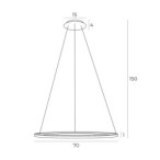 Pakabinamas šviestuvas Queen Integruotas LED 23W Auksinė