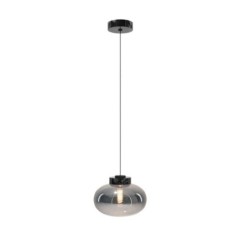 Pakabinamas šviestuvas MOONSTONE 1xE27 Dūminis stiklas, Juodas marmuras