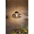 Pakabinamas šviestuvas MOONSTONE 1xE27 Dūminis stiklas, Juodas marmuras