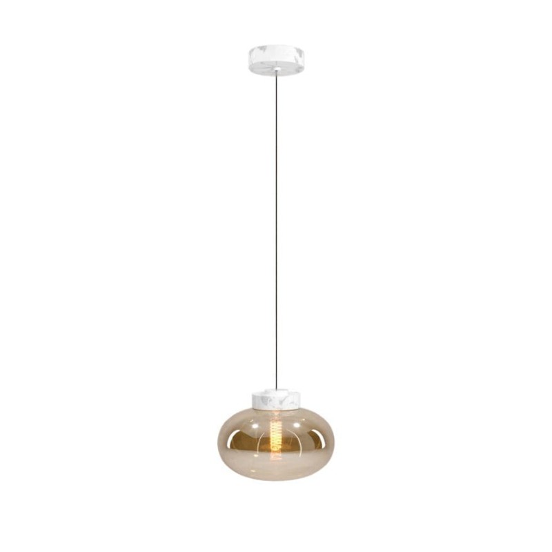 Pakabinamas šviestuvas Moonstone 1xE27 Gintarinė, Balta