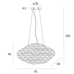Pakabinamas šviestuvas STARDUST 7x Integruotas LED 14W Juodas