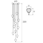 Pakabinamas šviestuvas Maxlight PALLONCINI 11xIntegruotas LED 66W Įvairiaspalvis