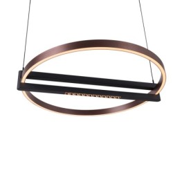 Pakabinamas šviestuvas Singapur Round Integruotas LED 48W Juoda, Ruda