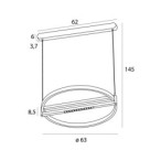 Pakabinamas šviestuvas Singapur Round Integruotas LED 48W Juoda, Ruda