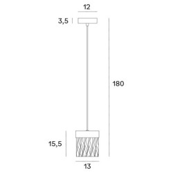 Pakabinamas šviestuvas Maxlight Vetro Integruotas LED 4.5W 3000K Juoda šukuoto paviršiaus