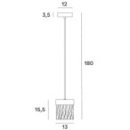Pakabinamas šviestuvas Maxlight Vetro Integruotas LED 4.5W 3000K Juoda šukuoto paviršiaus