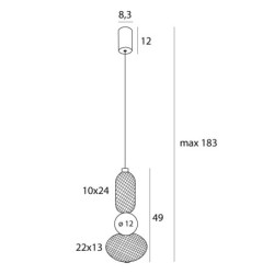 Pakabinamas šviestuvas Maxlight Bora Integruotas LED 10W Juoda, Aukso