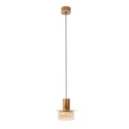 Pakabinamas šviestuvas Maxlight SIGNATURE Integruotas LED 8W 3000K Žalvaris, Gintaro spalvos stiklas