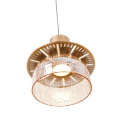 Pakabinamas šviestuvas Maxlight SIGNATURE Integruotas LED 8W 3000K Žalvaris, Gintaro spalvos stiklas