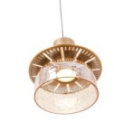 Pakabinamas šviestuvas Maxlight SIGNATURE Integruotas LED 8W 3000K Žalvaris, Gintaro spalvos stiklas