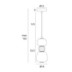 Pakabinamas šviestuvas MODERN Integruotas LED 12W 3000K Juodas