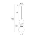 Pakabinamas šviestuvas MODERN Integruotas LED 12W 3000K Juodas