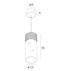 Pakabinamas šviestuvas Fusion Integruotas LED 7W Pilka