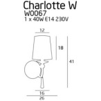 Sieninis šviestuvas Charlotte 1xE14 Chromas