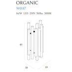 Sieninis šviestuvas Organic Integruotas LED 8W Aukso