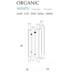 Sieninis šviestuvas Organic Integruotas LED 8W Auksinis
