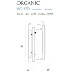 Sieninis šviestuvas Organic Integruotas LED 8W Auksinis