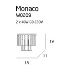 Maxlight Monaco Sieninis šviestuvas 2xG9 Chromo
