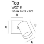 Sieninis šviestuvas Maxlight Top I GU10 Baltas